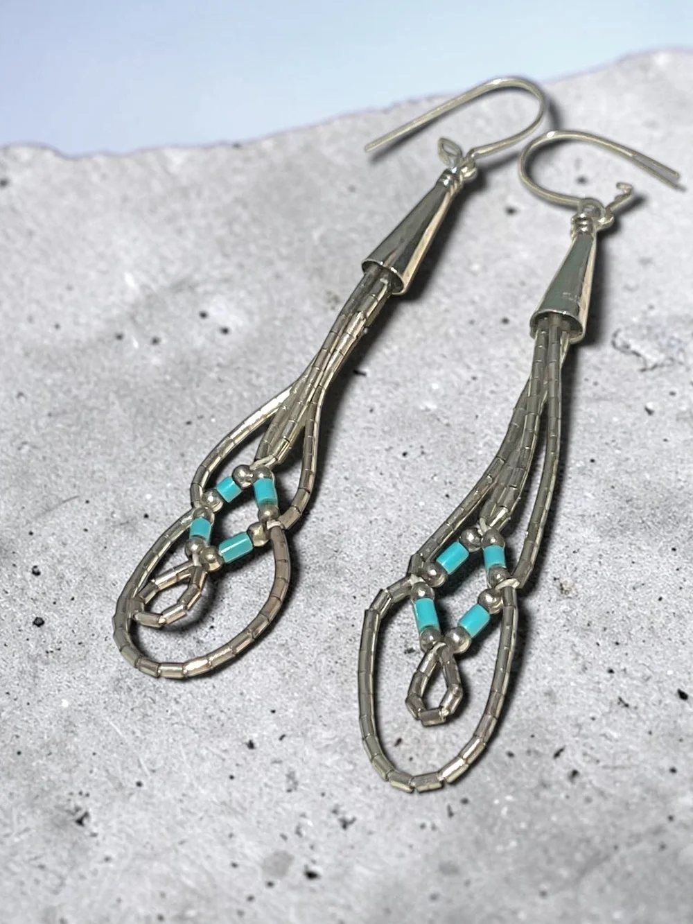 🌺Vintage Southwest Sterling & Turquoise Earrings